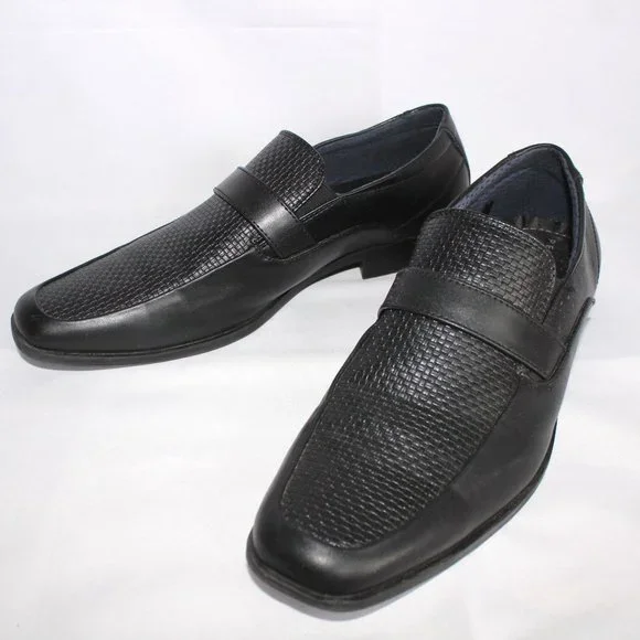 Perry Ellis Portfolio Ultra Foam Men\'s Black Leather Buckle Loafers Dress Shoes Perry Ellis Portfolio Ultra foam Mens Black Dress loafer  main image 2